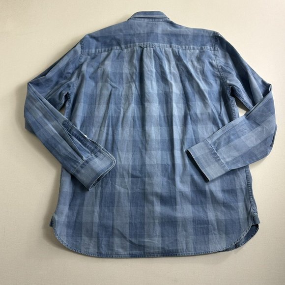 Peter Millar Blue Plaid Check 100% Linen Button-down Shirt Mens Size Large Prep - Picture 2 of 9